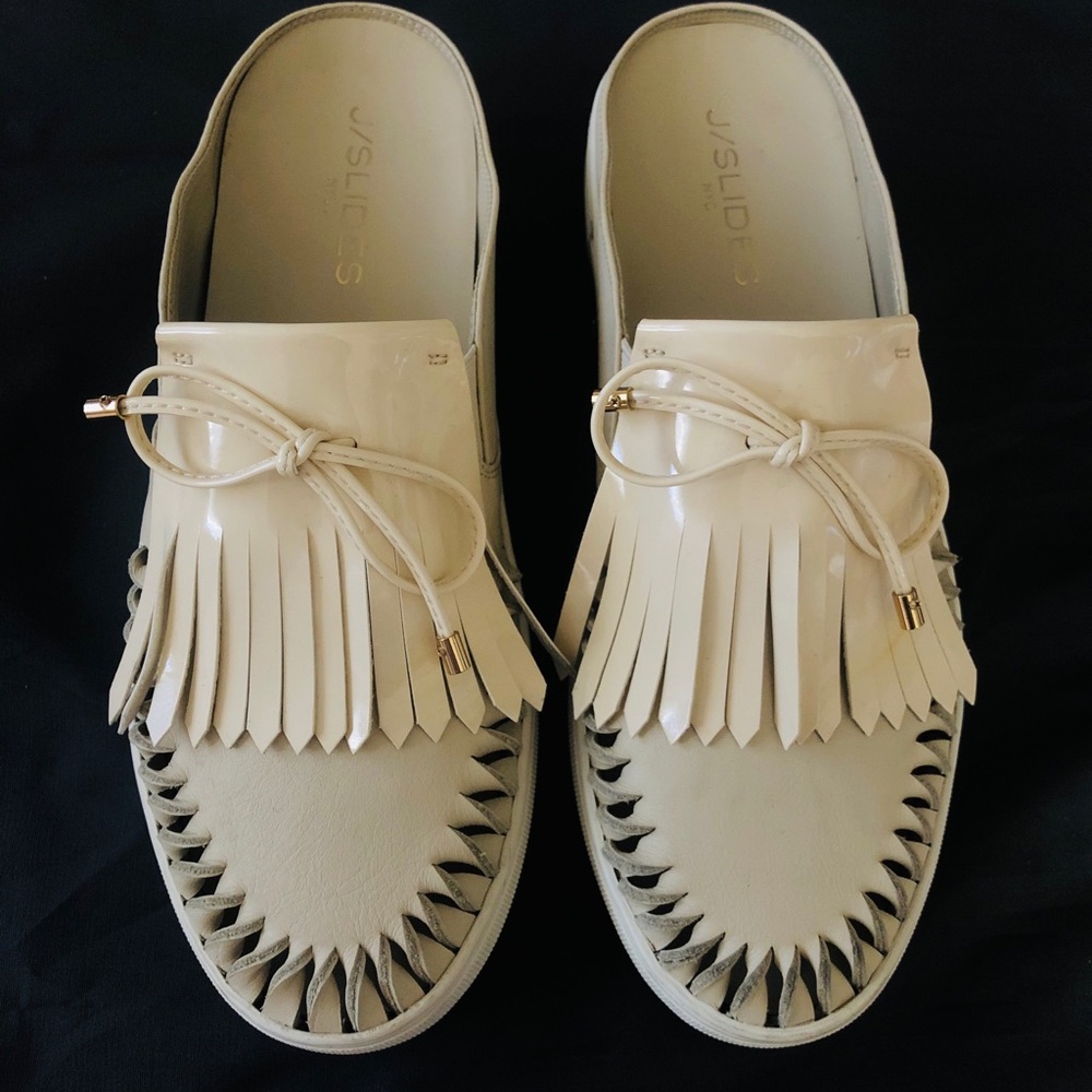 J/Slides 8-8.5 Amora Kiltie light beige Fringe  Slide